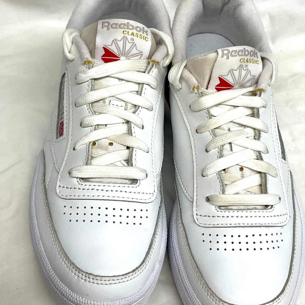 Reebok club C 85 white leather low top sneakers ladies sz 8 - Picture 9 of 9